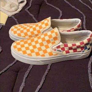 Multicolored checkered vans sneakers